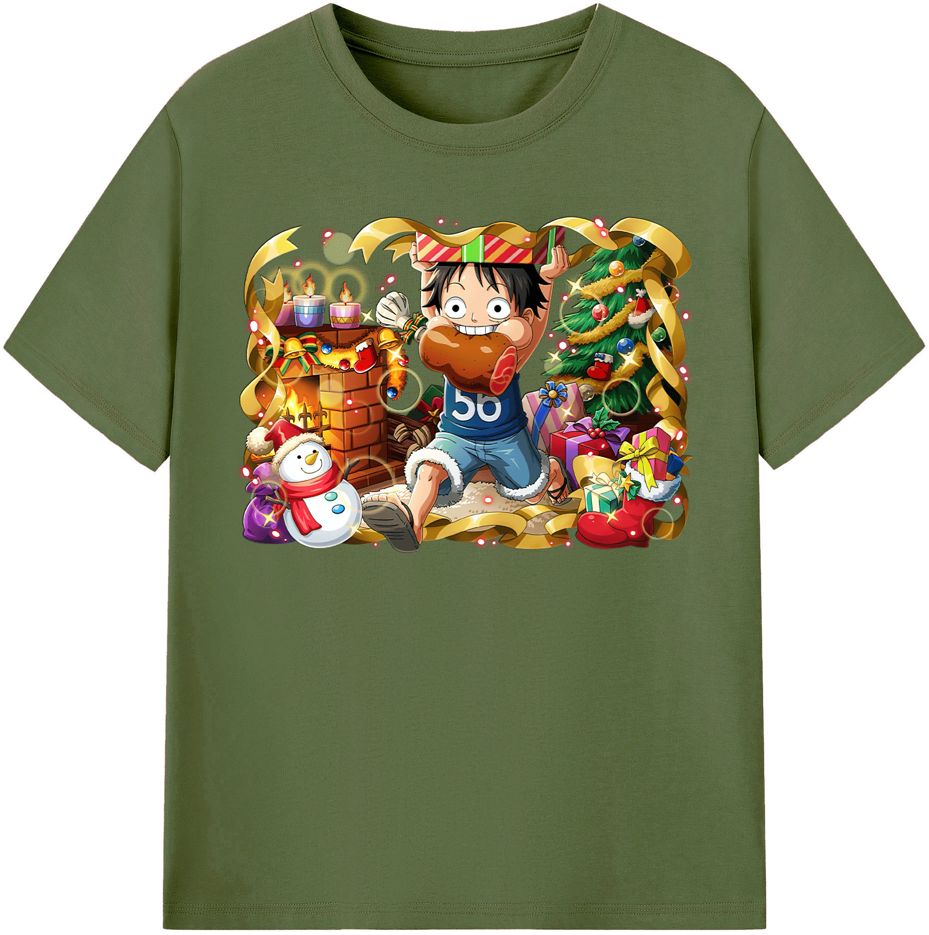 ワンピース モンキー・D・ルフィ ONE PIECE Monkey D. Luffy 綿100％半袖Tシャツ（フロントプリント）